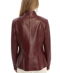 Shop THe Elspeth Women Burgundy Leather Jacket - Trendy Leather Jackets