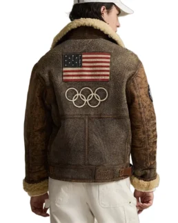 Shop The 2026 Team USA Sheepskin Leather Jacket - Trendy Leather Jackets