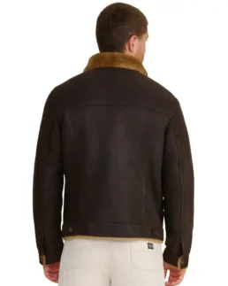 Shop The Alfie Dark Brown Shearling Jacket - Trendy Leather Jackets