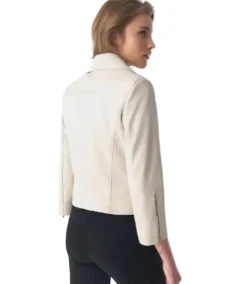 Shop The Cordelia Beige Biker Leather Jacket - Trendy Leather Jackets