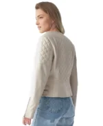 Shop The Edith Women Beige Leather Jacket - Trendy Leather Jackets