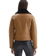 Shop The Eloise Brown Shearling Leather Jacket - Trendy Leather Jackets