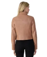 Shop The Flora Women Light Brown Leather Jacket - Trendy Leather Jackets