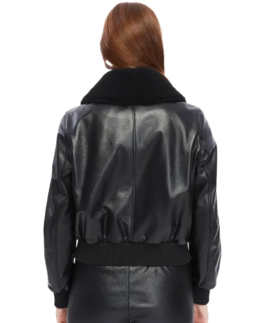 Shop The Florence Black Leather Bomber Jacket - Trendy Leather Jackets