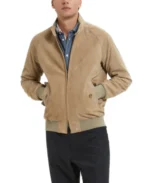 G9 Beige Suede Jacket Front - Trendy Leather Jackets