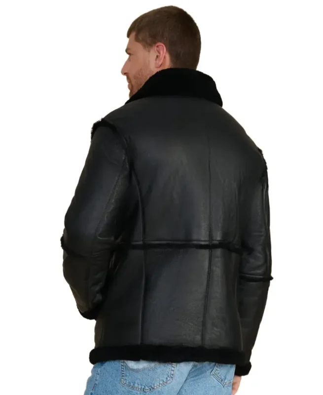 Shop The George Black Shearling Leather Jacket - Trendy Leather Jackets