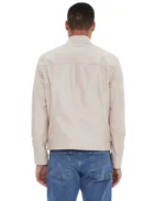 Shop The Henry Patterned Cream Leather Jacket - Trendy Leather Jackets