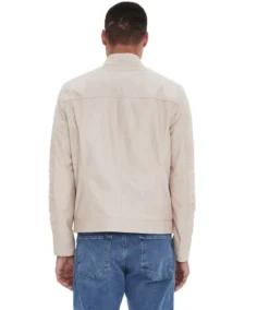 Shop The Henry Patterned Cream Leather Jacket - Trendy Leather Jackets