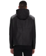 Shop The Black Men's Hooded Leather Jacket - Trendy Leather Jackets
