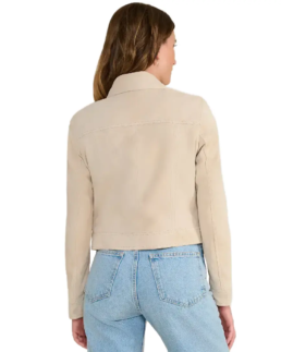 Shop The Isabella Beige Suede Jacket - Trendy Leather Jackets