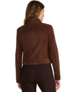 Shop The Isabella Dark Brown Suede Jacket - Trendy Leather Jackets