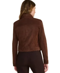 Shop The Isabella Dark Brown Suede Jacket - Trendy Leather Jackets