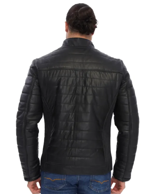 Shop The Jake Black Puffer Leather Jacket - Trendy Leather Jackets