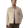 Jude Beige Leather Jacket - Trendy Leather Jackets