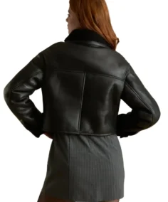 Shop The Julia Black Bomber Leather Jacket - Trendy Leather Jackets