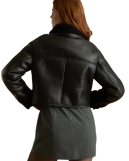 Shop The Julia Black Bomber Leather Jacket - Trendy Leather Jackets