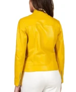 Shop The Nappa Yellow Biker Leather Jacket - Trendy Leather Jackets