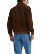 Shop The Premium Chocolate Brown G9 Harrington Suede Jacket - Grey - Trendy Leather Jackets