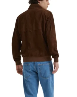 Shop The Premium Chocolate Brown G9 Harrington Suede Jacket - Grey - Trendy Leather Jackets