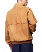 Shop The Premium G9 Harrington Suede Jacket - Camel Brown