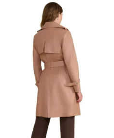 Shop The Soho Peach Leather Trench Coat - Trendy Leather Jackets