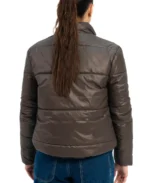 Shop The Women Chocolate Brown Puffer Jacket - Trendy Leather Jackets