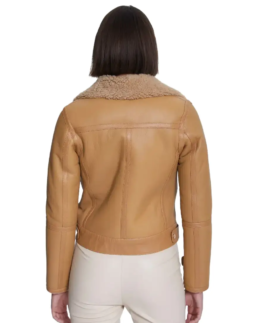 Shop The Women Eloise Brown Shearling Jacket - Trendy Leather Jackets