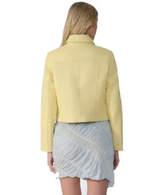 Shop The Women Flora Yellow Leather Jacket - Trendy Leather Jackets