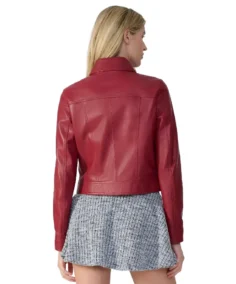 Shop The Women's Flora Red Leather Jacket - Trendy Leather Jackets