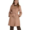 Soho Peach Leather Trench Coat - Trendy Leather Jackets