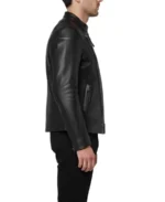 Supervent Black Leather Jacket Side - Trendy Leather Jackets