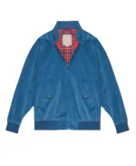 Unpadded G9 Blue Corduroy Jacket Front View - Trendy Leather Jackets