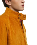 Unpadded G9 Orange Corduroy Jacket Collar - Trendy Leather Jackets