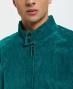 Unpadded G9 Teal Corduroy Jacket Collar - Trendy Leather Jackets