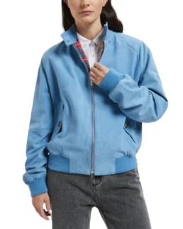 Women G9 Blue Suede Jacket - Trendy Leather Jackets