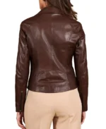 Shop The Women Pull Up Dark Brown Biker Leather Jacket - Trendy Leather Jackets