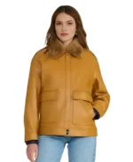 Women's Alma Leather Jacket front - Trendy Leather Jackets