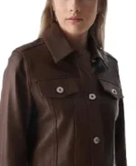 Women's Authentic Western Leather Jacket Collar