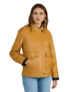 Women's Camel Leather Jacket - Trendy Leather Jackets
