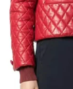 Women’s Collarless Quilted Leather Jacket Cuffs - Trendy Leather Jackets