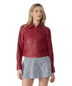 Women's Flora Red Leather Jacket - Trendy Leather Jackets