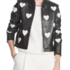 Women's Maje Heart Motorcycle Leather Jacket - Trendy Leather Jackets