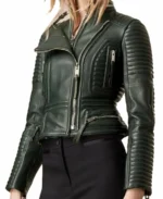Peplum Waist Moto Leather Jacket - Trendy Leather Jackets