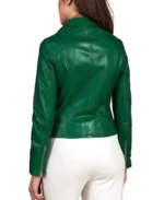 Shop The Women's Short Green Natural Leather Jacket - Trendy Leather Jackets