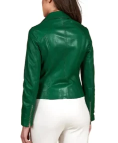 Shop The Women's Short Green Natural Leather Jacket - Trendy Leather Jackets