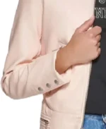 Women's Trendy Powder Racing Leather Jacket Cuffs - Trendy Leather Jackets