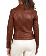 Shop The Women Chiodo Brown Biker Leather Jacket