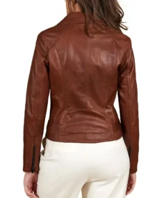 Shop The Women Chiodo Brown Biker Leather Jacket