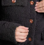 Women's Signature Black Faux Sherpa Jacket Front Closure - Trendy Leather Jackets