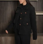 Women's Signature Black Faux Sherpa Jacket Side - Trendy Leather Jackets